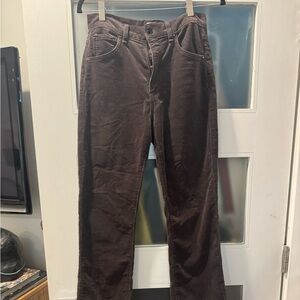 ASKK NY Dark Brown Corduroy Pants. Slight boot cut. Mid- High waist.
